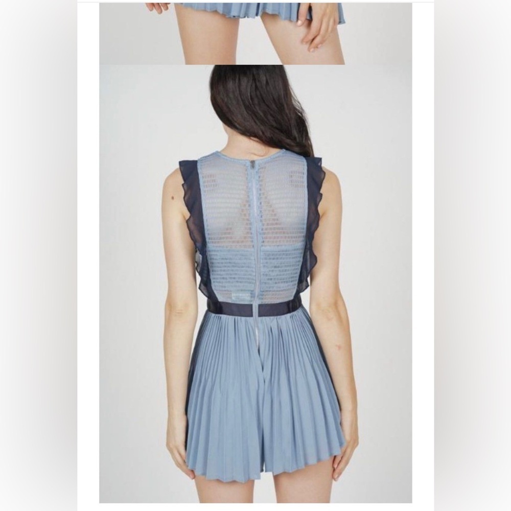 MDS Collections Beria Pleated Skorts Romper in Blue M - Picture 3 of 9